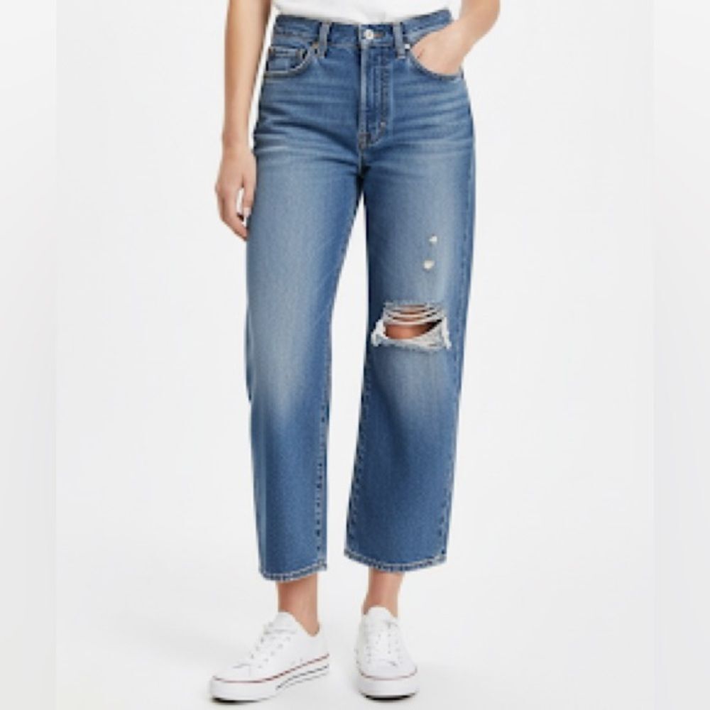 Levi’s Womens Ribcage Straight Ankle Jeans Cropped Denim 25
